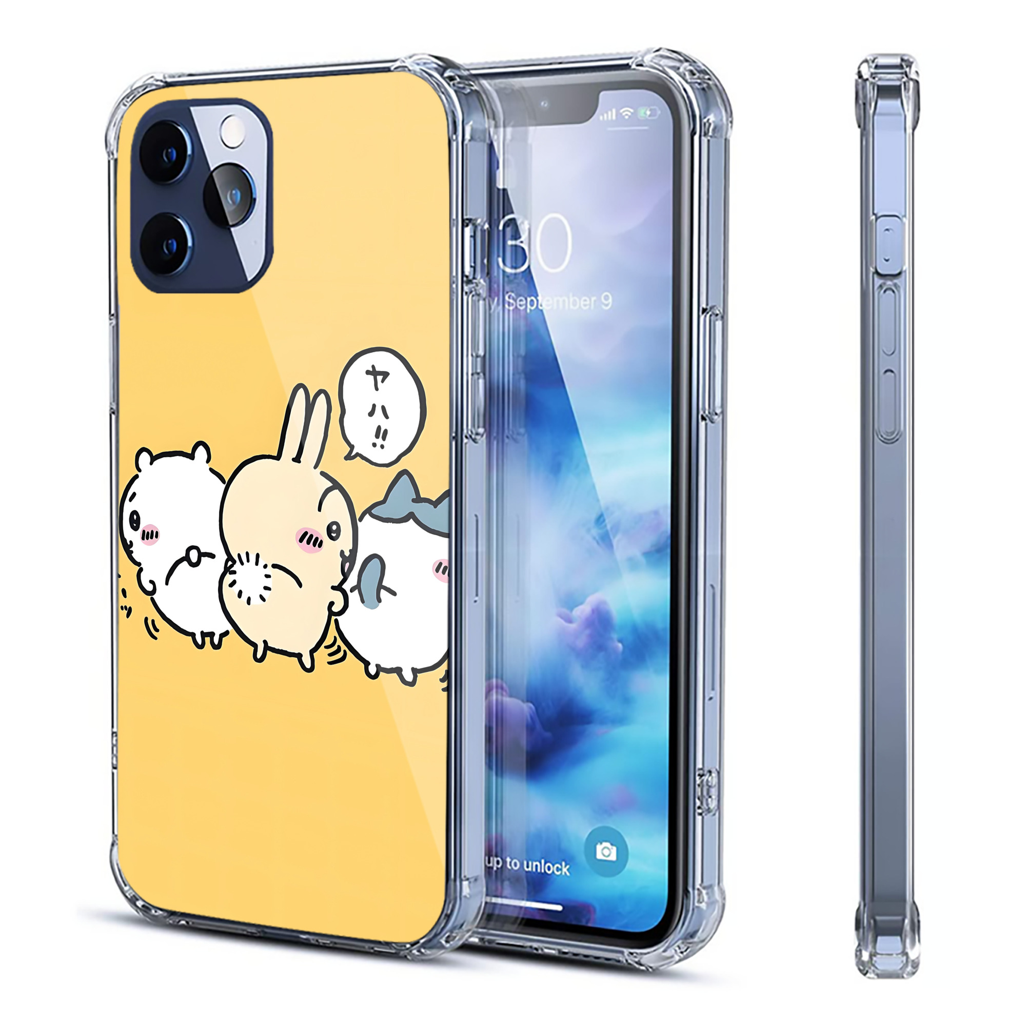 （画像用） ちいかわ Chii-kawa 【iPhone 12シリーズ対応】透明スマホケース（クリアソフトケース）